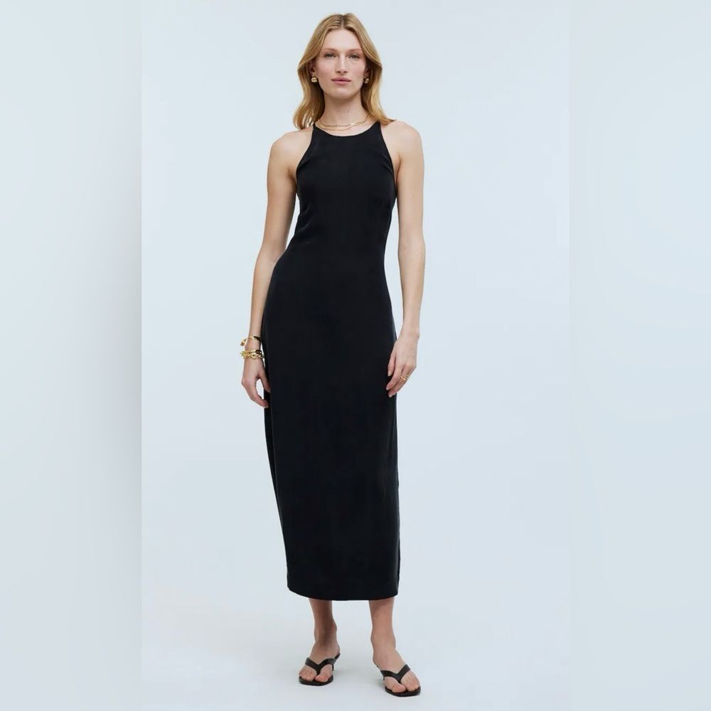 Madewell Crisscross Midi Slip Dress in Cupro-Blend